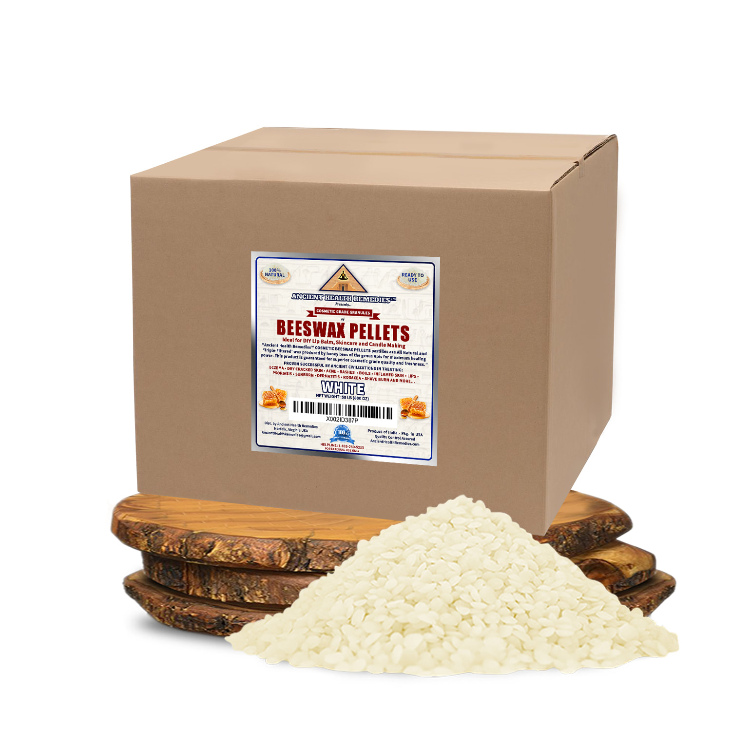 2 LB White Pure Beeswax Pellets, Triple Filtered Bees Wax for Skin